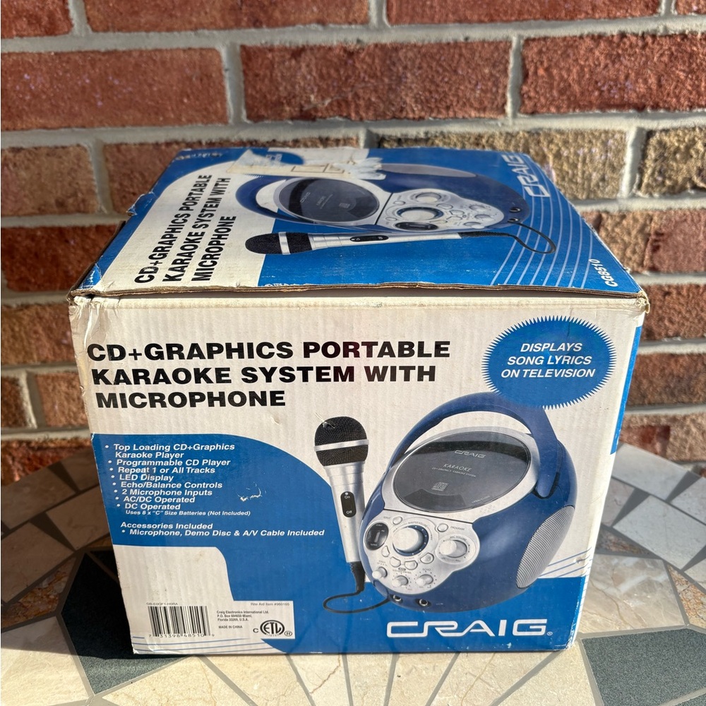 Craig Portable Karaoke System with Microphone